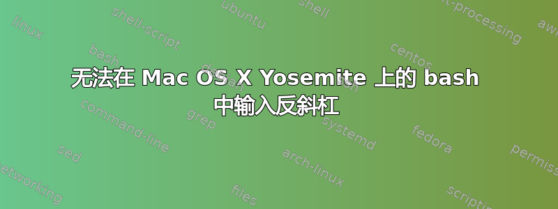 无法在 Mac OS X Yosemite 上的 bash 中输入反斜杠