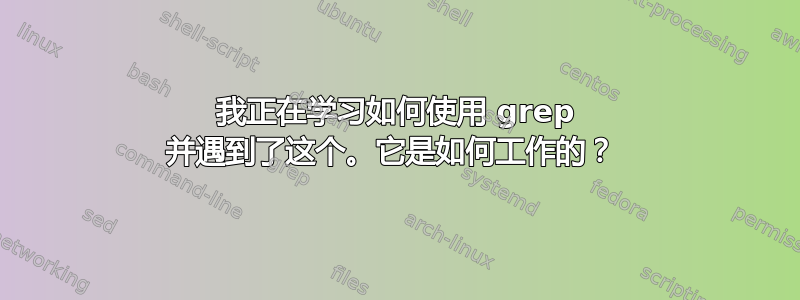 我正在学习如何使用 grep 并遇到了这个。它是如何工作的？ 