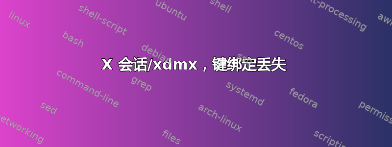 X 会话/xdmx，键绑定丢失