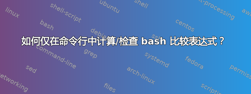 如何仅在命令行中计算/检查 bash 比较表达式？