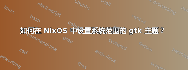 如何在 NixOS 中设置系统范围的 gtk 主题？