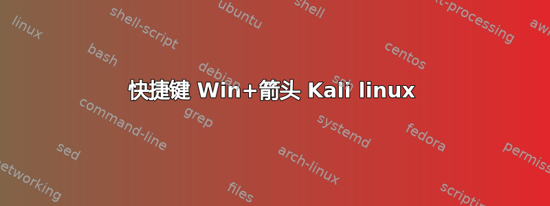 快捷键 Win+箭头 Kali linux