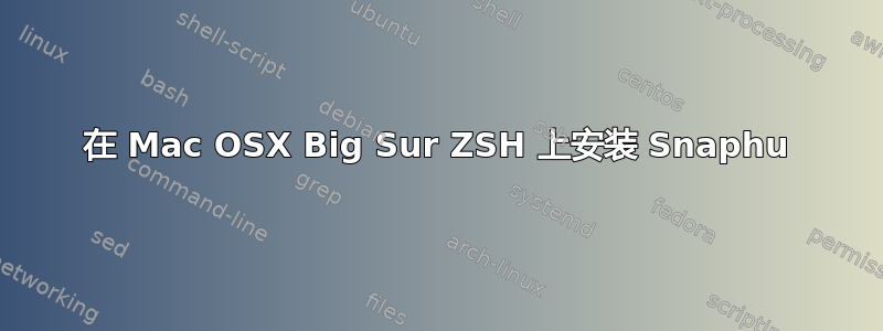 在 Mac OSX Big Sur ZSH 上安装 Snaphu