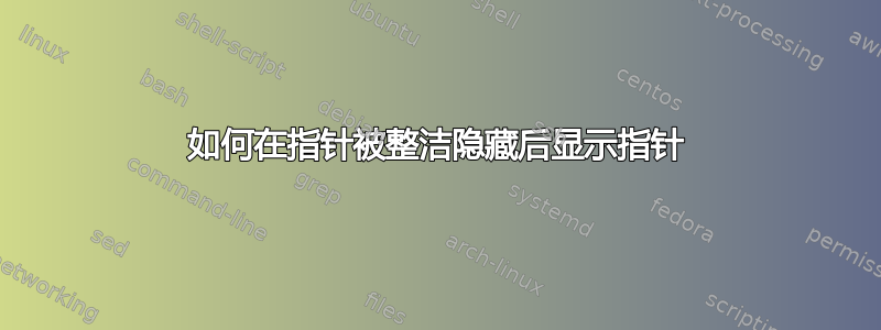 如何在指针被整洁隐藏后显示指针