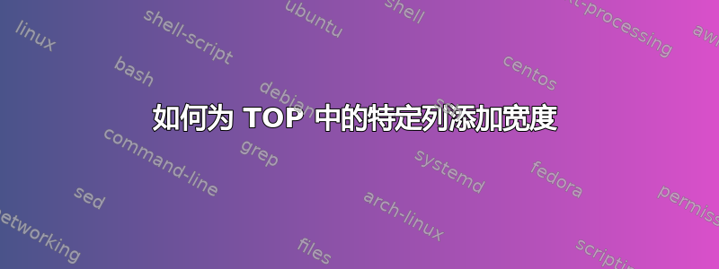 如何为 TOP 中的特定列添加宽度