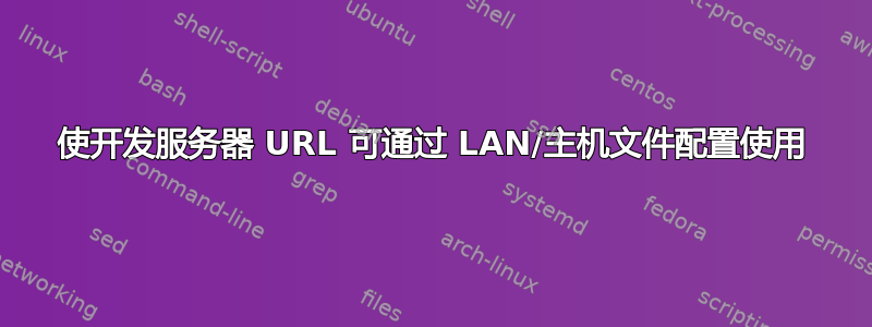 使开发服务器 URL 可通过 LAN/主机文件配置使用