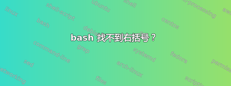 bash 找不到右括号？