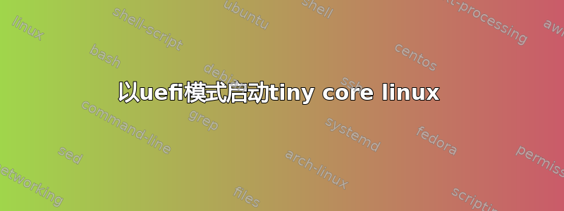 以uefi模式启动tiny core linux