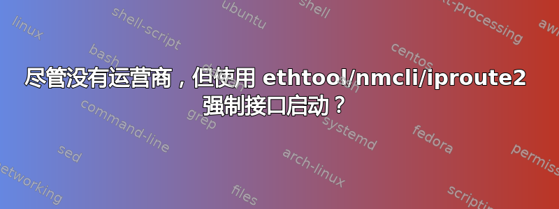 尽管没有运营商，但使用 ethtool/nmcli/iproute2 强制接口启动？