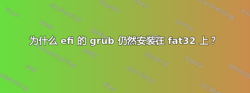 为什么 efi 的 grub 仍然安装在 fat32 上？