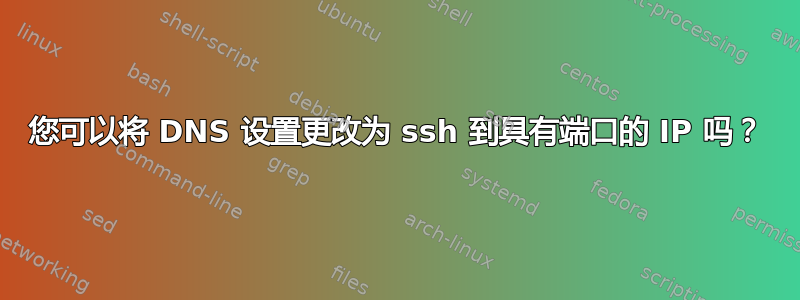 您可以将 DNS 设置更改为 ssh 到具有端口的 IP 吗？