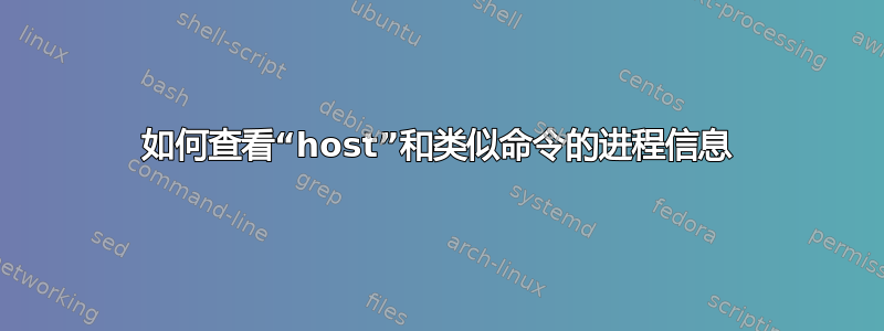 如何查看“host”和类似命令的进程信息