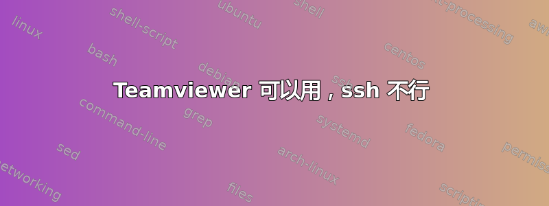 Teamviewer 可以用，ssh 不行