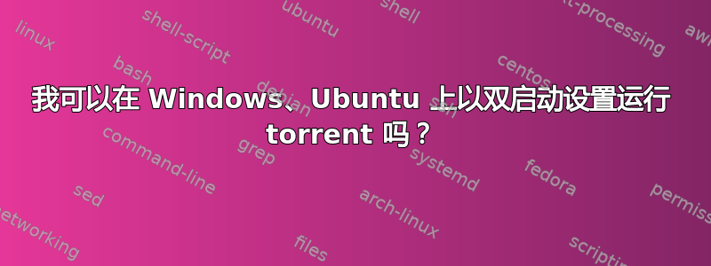 我可以在 Windows、Ubuntu 上以双启动设置运行 torrent 吗？