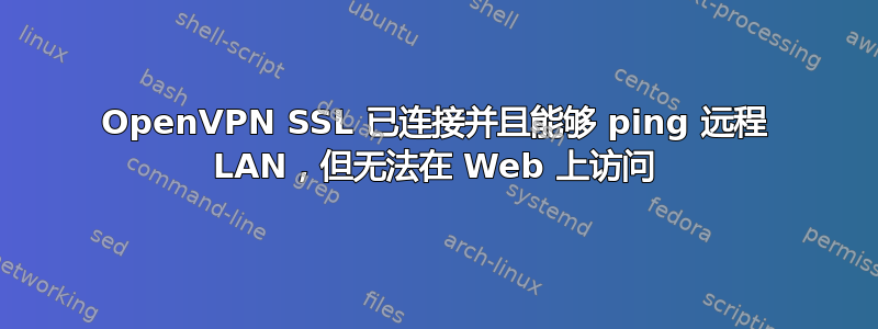 OpenVPN SSL 已连接并且能够 ping 远程 LAN，但无法在 Web 上访问