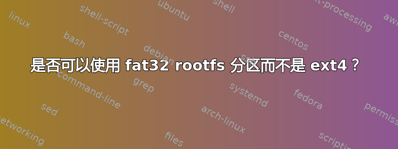 是否可以使用 fat32 rootfs 分区而不是 ext4？