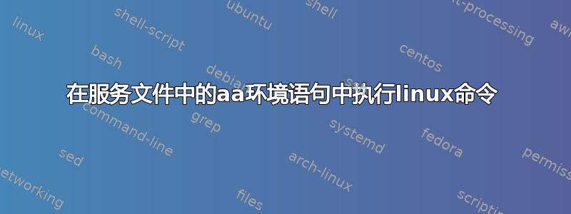 在服务文件中的aa环境语句中执行linux命令