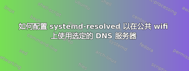 如何配置 systemd-resolved 以在公共 wifi 上使用选定的 DNS 服务器