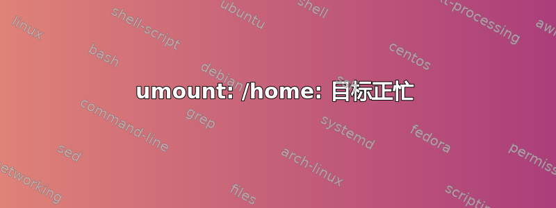 umount: /home: 目标正忙