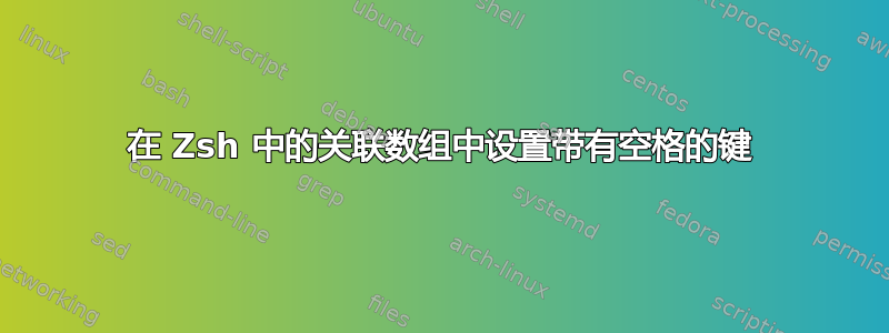 在 Zsh 中的关联数组中设置带有空格的键