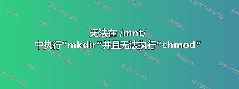 无法在 /mnt/ 中执行“mkdir”并且无法执行“chmod”