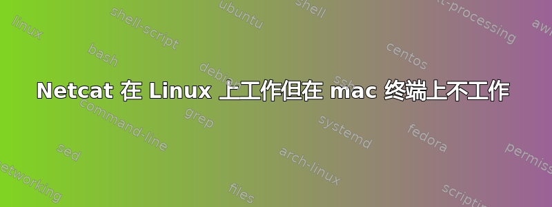 Netcat 在 Linux 上工作但在 mac 终端上不工作