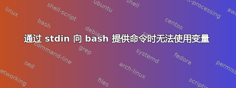 通过 stdin 向 bash 提供命令时无法使用变量