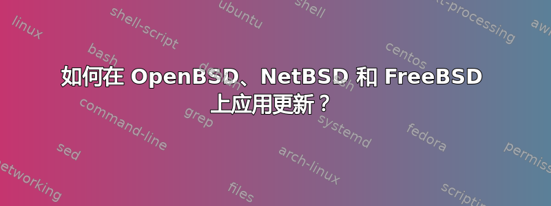 如何在 OpenBSD、NetBSD 和 FreeBSD 上应用更新？