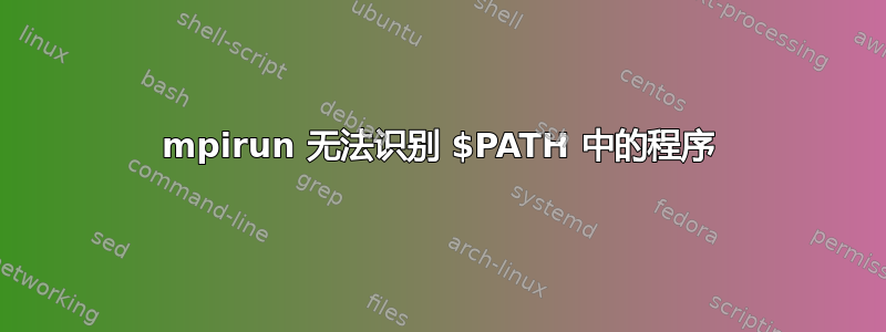 mpirun 无法识别 $PATH 中的程序