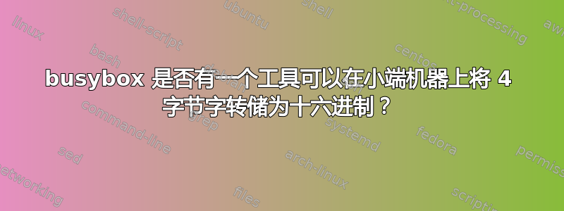 busybox 是否有一个工具可以在小端机器上将 4 字节字转储为十六进制？