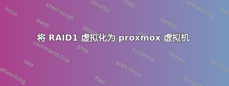 将 RAID1 虚拟化为 proxmox 虚拟机