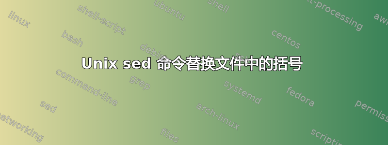 Unix sed 命令替换文件中的括号