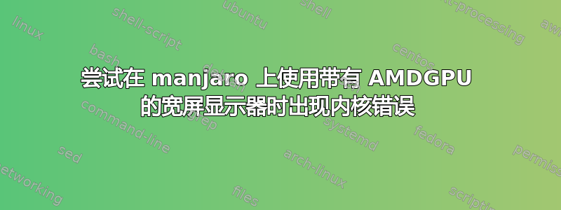 尝试在 manjaro 上使用带有 AMDGPU 的宽屏显示器时出现内核错误