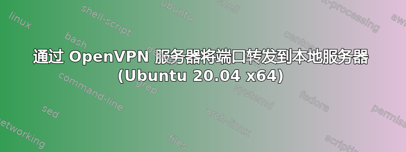 通过 OpenVPN 服务器将端口转发到本地服务器 (Ubuntu 20.04 x64)