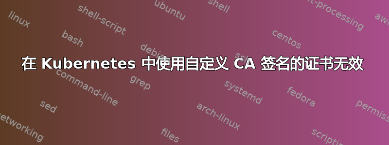 在 Kubernetes 中使用自定义 CA 签名的证书无效