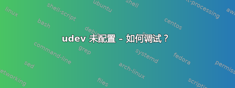 udev 未配置 – 如何调试？