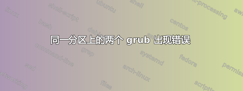 同一分区上的两个 grub 出现错误