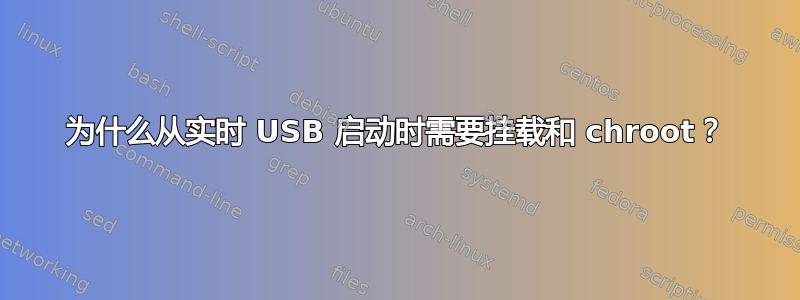 为什么从实时 USB 启动时需要挂载和 chroot？