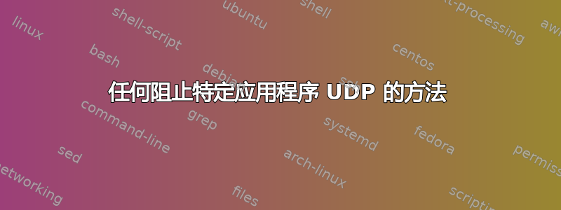 任何阻止特定应用程序 UDP 的方法