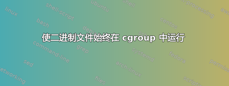 使二进制文件始终在 cgroup 中运行