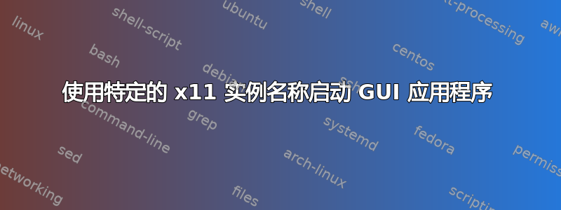 使用特定的 x11 实例名称启动 GUI 应用程序