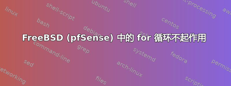 FreeBSD (pfSense) 中的 for 循环不起作用