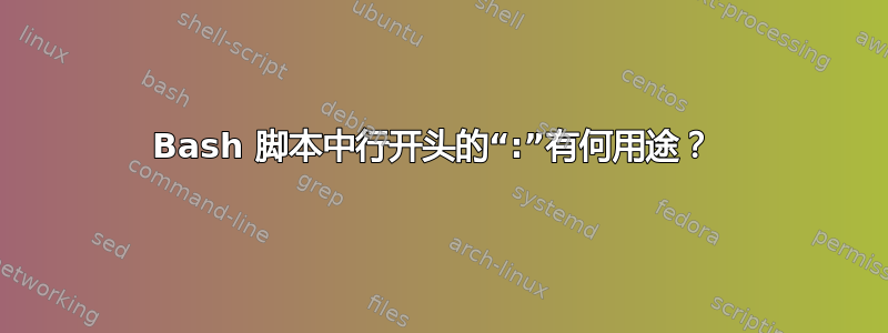 Bash 脚本中行开头的“:”有何用途？ 