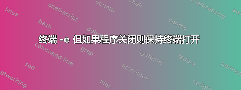 终端 -e 但如果程序关闭则保持终端打开