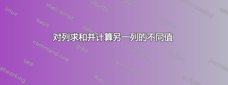 对列求和并计算另一列的不同值