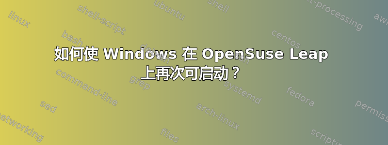 如何使 Windows 在 OpenSuse Leap 上再次可启动？