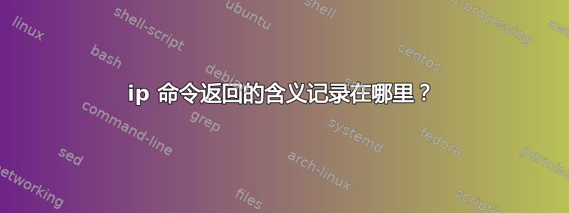 ip 命令返回的含义记录在哪里？