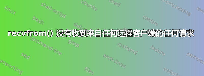 recvfrom() 没有收到来自任何远程客户端的任何请求