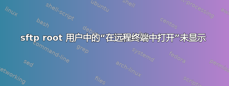 sftp root 用户中的“在远程终端中打开”未显示