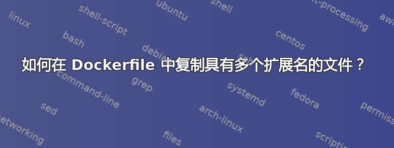 如何在 Dockerfile 中复制具有多个扩展名的文件？